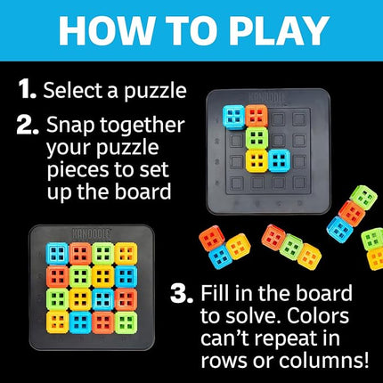 Educational Insights Kanoodle® SudoQube™ - 3D Brain Teaser Puzzle, Pocket Sudoku Game, Color Puzzles & Handheld Board Games for Travel, Gifts for Sudoku Lovers Including Kids, Teens & Adults Ages 7+