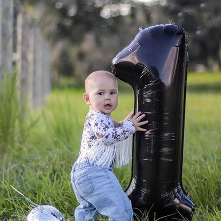 Smlpuame 40 inch Number Balloon 0-9 Black Large Number 1 Balloons,Digital Balloons for Birthday Party Celebration Decorations Supplies, Helium Foil Number Balloons for Wedding Anniversary