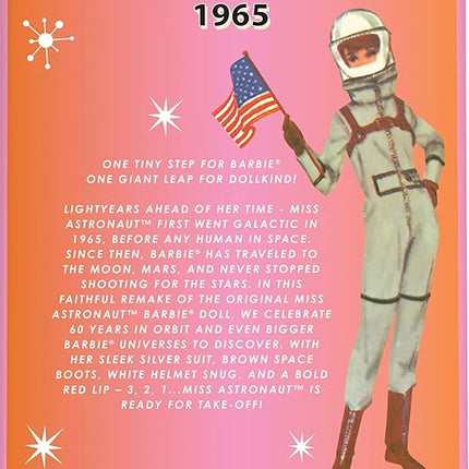 Barbie Miss Astronaut Doll Collectible with Silver Suit, Space Boots & Helmet Accessory, 1965 Vintage Repro (Amazon Exclusive)