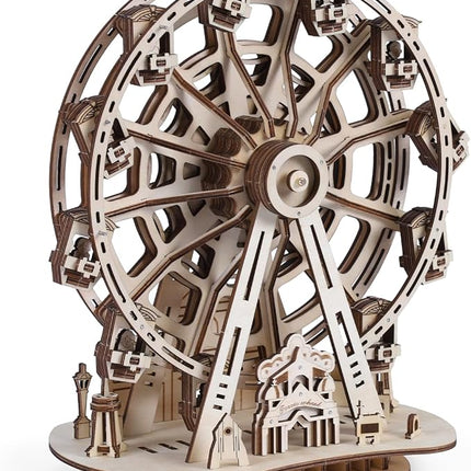 3D Wooden Puzzles for Adults, 242 PCS 3D Puzzles for Adults- Brain Teaser Wooden Puzzles for Father/Son, Gifts for Fathe/Son, Decompression 3D Puzzle Wood Models Kits (3.Ferris Wheel)