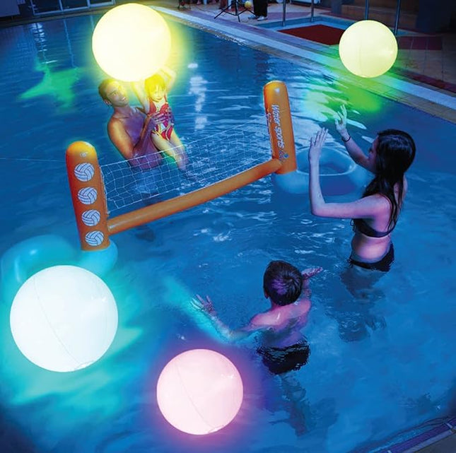 Pool Toys - 4/8 Pack Light Up Beach Balls for Kids w/ 8 Light Modes, Pool Beach Games Balls for Outdoor or Indoor Activities, Glow in The Dark Pool Beach Decorations for Kids and Adults