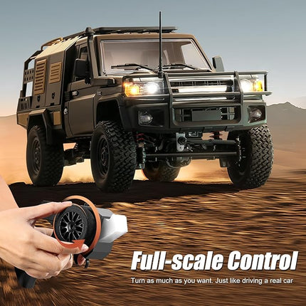 1/12 Scale RC Crawler, MN-82S Remote Control Car, 2.4GHz 4WD Off Road Rock Crawler Vehicle with Lights, DIY Land Cruiser Pickup Truck Toy for Adults
