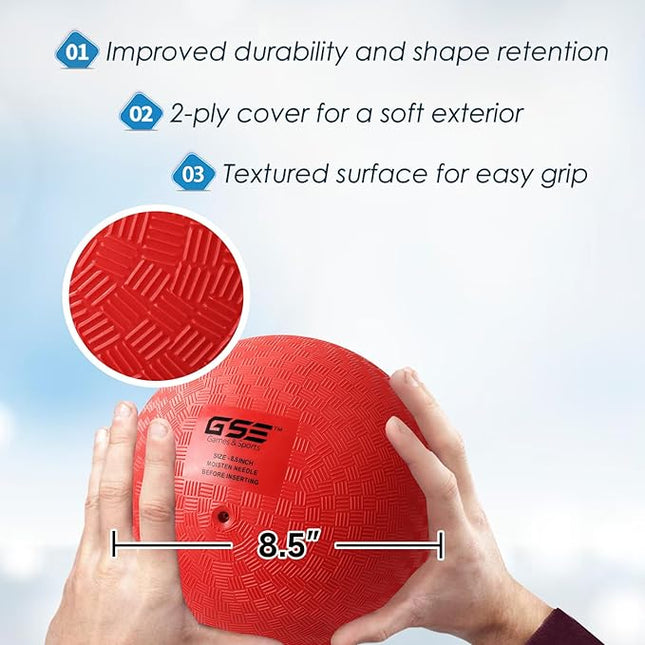 GSE Games & Sports Expert 5"/7"/8.5"/10" Inflatable Playground Ball, Kickball, Bouncy Dodge Ball, Handball for Kid/Adult, Perfect for Recess Ball Games, Gym, Yoga Exercises, Schools Sports Activities