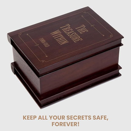 Bits and Pieces - Elegant Treasure Box - Premium Quality Jewelry Box - Secret Box with Brainteaser Puzzle for Gifts or Valuables - 7 x 5 x 3 ¾ inches