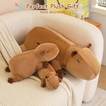 SQEQE Weighted Capybara Plush, Weighted Capybara Stuffed Animal, Cute Plushies Soft Pillow Toy Gift for Kids Adults 13.8 Inch, 1.6 Lbs