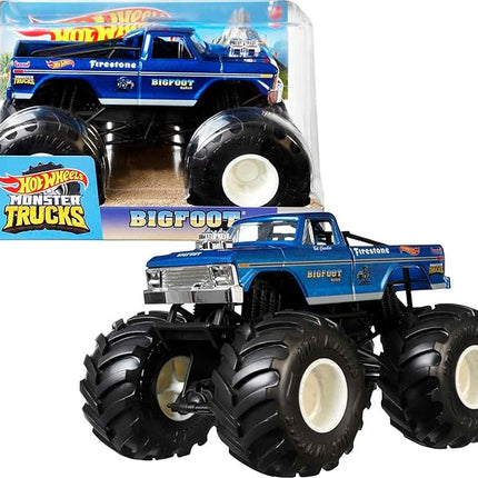 Hot Wheels Toy Monster Trucks, Die-Cast Bigfoot in+U53 1:24 Scale, Oversized Play Vehicle for Kids & Collectors