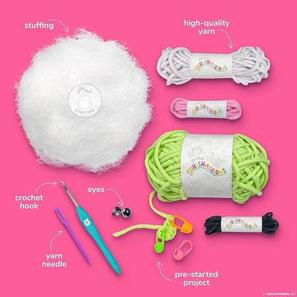 Squishmallows Original Wendy The Frog Crochet Kit, Includes Yarn, Crochet Hook, Starter Hooks, Step-by-Step Tutorials, Exclusive Crochet Kit, DIY Craft, Crochet Kits, Great Teen Gifts