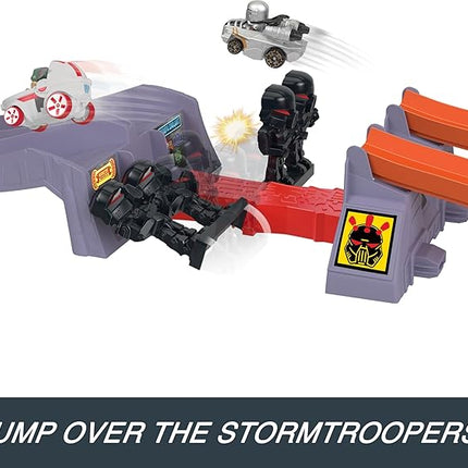 Hot Wheels Star Wars RacerVerse Toy Car Track Set & 2 Die-Cast Racers, Grogu's Great Race, U44Inspired by Star Wars, with Grogu and The Mandalorian