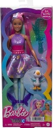Barbie A Touch of Magic Fashion Doll, The Glyph with Fantasy Outfit & Colorful Hair with Comb & Pet Accessories