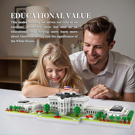 White House Micro Mini Building Blocks Sets Washington DC Architecture Building Kits Famous Landmark Model Toys Gift for Adults Kids Teens 3000 PCS