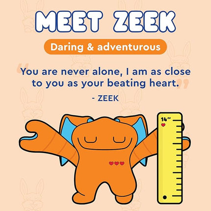 Bumpas Weighted Plush Toy – Machine Washable Calming Stuffed Animal for Kids – Arms and Body are Weighted to Give a Realistic Hug – Soft Companion for Playtime, Naptime & Travel (Zeek)