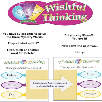 Wishful Thinking - Players Think Fast to Solve The Mystery Words in Time - Great for All Ages at Adult and Family Game Night