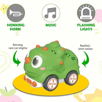 Remote Control Car for Toddlers 18M+, Safe & Durable Cartoon Silicone Crash-Resistant RC Car, Dinosaur Toys for 18M+ Boys & Girls, Christmas Birthday Gift Ideas for Kid Girls & Boys