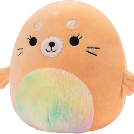 Squishmallows Original 8-Inch Romy Peach Seal with Tie-Dye Belly - Official Jazwares Plush