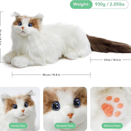 ELEPHANT ROBOTICS metaCat Persian - Interactive Companion Pets Robot Cat with Voice Command/Heartbeat/Animation Interaction - Gifts for All Ages - Realistic & Lifelike, Type-C Charging