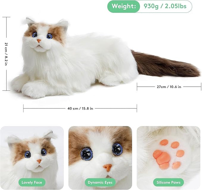 ELEPHANT ROBOTICS metaCat Persian - Interactive Companion Pets Robot Cat with Voice Command/Heartbeat/Animation Interaction - Gifts for All Ages - Realistic & Lifelike, Type-C Charging