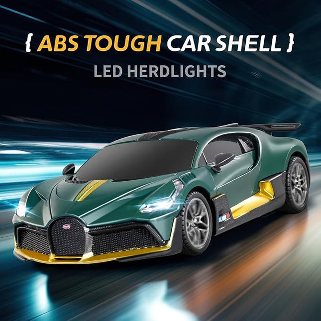 MIEBELY Remote Control Car - 1/24 Scale Fast Rc Race Car, Bugatti Divo 3.7V 500 mAh Toys with Headlight, Racing Hobby Model Birthday Ideal Gifts for Adults Kids Boys Age 6 7 8 9 Year Old