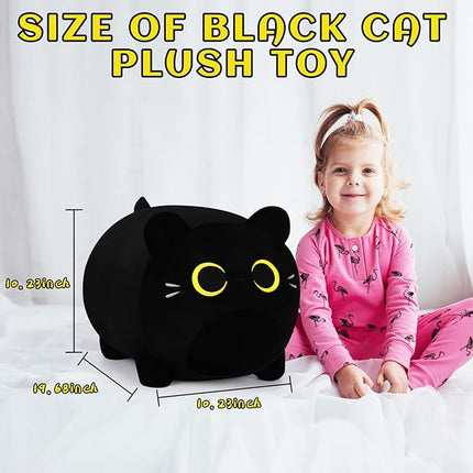Black Cat Plush Pillows-20''Large Soft Plushies, Gold Eyes Black Cat Plush Pillow, Cat Anime Plush Cute Plush Cat Plushie Stuffed Cat Stuffed Animals, Birthday Gift for Kids Girls Boys