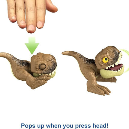 Mattel Jurassic World Dominion Uncaged Wild Pop Ups 4-Pack Dinosaur Toys, Survival Instinct Set with 4 Collectible Action Figures, Manually Activated