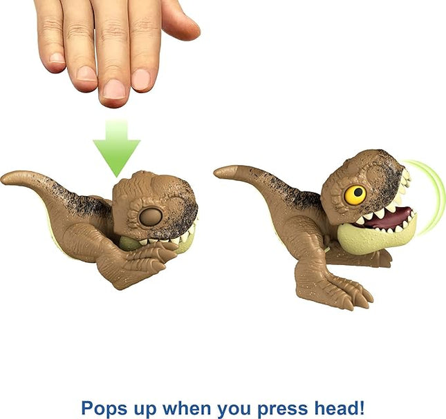 Mattel Jurassic World Dominion Uncaged Wild Pop Ups 4-Pack Dinosaur Toys, Survival Instinct Set with 4 Collectible Action Figures, Manually Activated