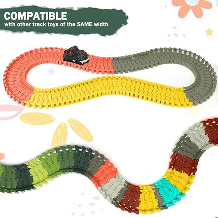 Track Set Toy 48PCS Christmas Birthday Gifts for 3 4 5 6 Year Old Kids Boys Girls Accessories Compatible with Race Track Building Kits
