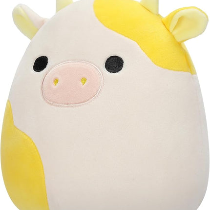 Squishmallows Original Plush 19 cm - Bodie the Cow Yellow and White - Official Jazwares Plush Toy
