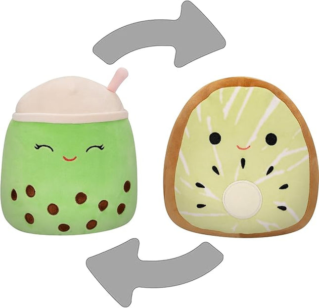 Squishmallows Original FlipAMallows 8in Kiwi and Boba Flippable Plush - Official Jazwares Product (Little)