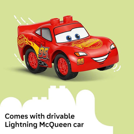 LEGO DUPLO Disney and Pixar Cars McQueen’s Visit to Doc’s Garage - Lightning McQueen Cars Toy for Preschool Boys and Girls 2+ - Pretend Play and Sensory Toddler Toy - Gift Idea for Birthdays - 10456