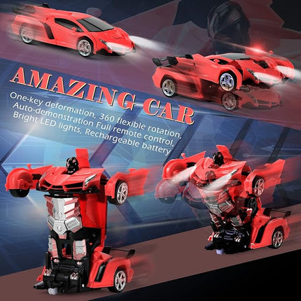 Dolanus Remote Control Car - Transform Robot RC Cars Contains All Batteries: One-Button Deformation and 360 Degree Rotating Drifting, Present Christmas Birthday Gift for Boys/Girls