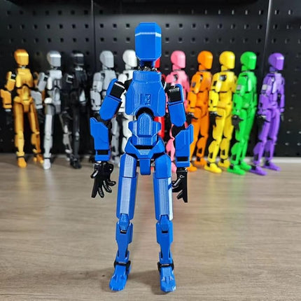 Assembled - Upgrade 3D Print Multi-Joint, T13 Action Figure, Nova 13, Dummy 13 Action Figure Set, Multi-Accessory, Desktop Decoration(Blue)