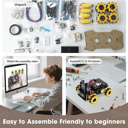 Robotics Kit for Kids Ages 8–12 12-16, ACEBOTT Smart Robot Car Kit with 3MP Camera, STEM Toys for Boys Compatible with Arduino & Scratch,App & Remote Control,STEM Gift for Boys, Girls,Teens and Adults