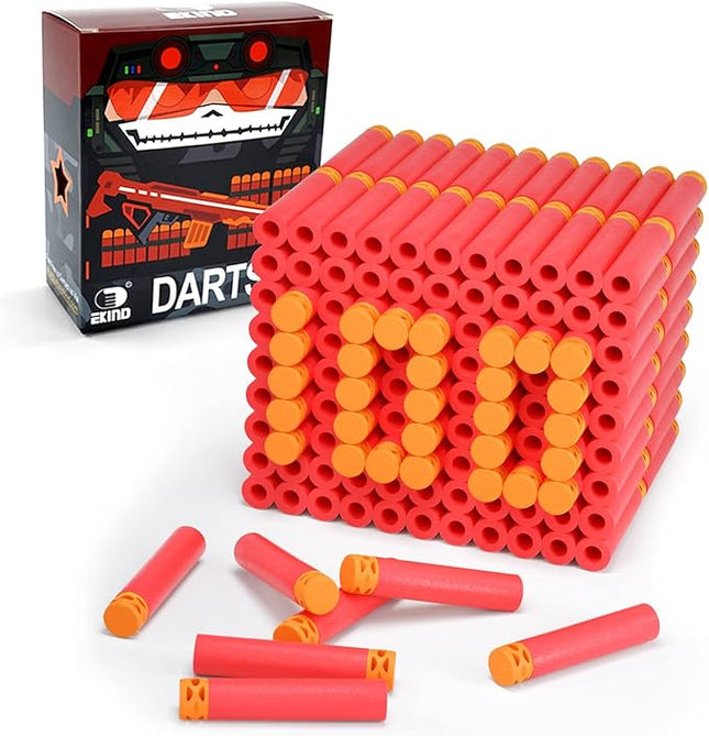 EKIND 100 Pcs Waffles Darts Refill Pack Foam Bullet Compatible for NERF N-Strike Series Blaster (Red)