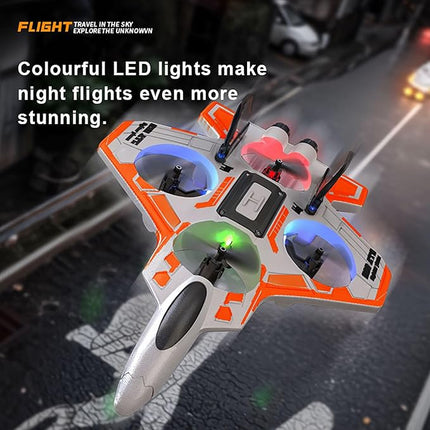 Remote Control Drone for Kids,2.4Ghz Foam RC Airplanes Helicopter Quadcopter with Auto Hovering,360° Flip,Gravity Sensing,Stunt Roll,Cool Light,2 Battery,Gifts for 8+ Kids Boys