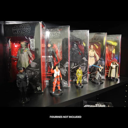 EVORETRO Action Figure Display Case Protector - 10 Pack - Compatible with Star Wars Black Series 6 Inch Figures - Thick, Clear PET Plastic Action Figure Display Case, Will Last for Years to Come