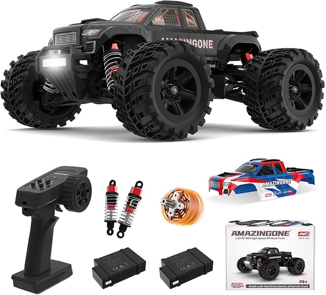 20208 1/20 Scale Brushless Fast RC Cars for Adults, Max 45KMH High Speed Moster RC Buggy,Hobby RC Trucks 4X4 Offroad,All Terrain RTR Remote Control Car with 2 Bettery
