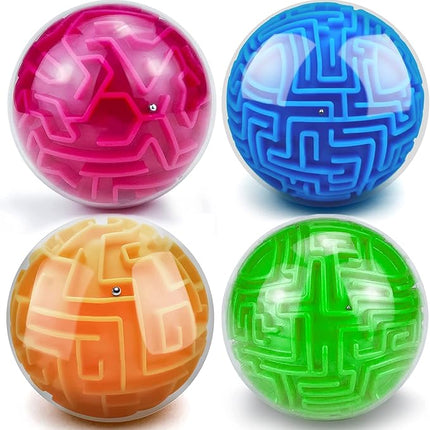 YongnKids 4 Pack 3D Puzzle Maze Ball Toys| Brain Teaser Puzzles Maze Game for Adults & Kids Ages 8-12 13+ Gifts, Games for Adults and Family Best- Easy & Medium & Hard Challenges