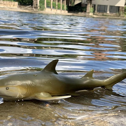 Gemini&Genius Marine Animal World Toy Lemon Shark Ocean Shark Action Figure Sea Animal Great White Shark Action Figure Soft Rubber Toys Role Play Swimming Pool Beach Bathing Toys for Kids