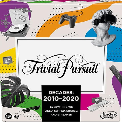 Hasbro Gaming Trivial Pursuit Decades 2010 to 2020 Board Game for Adults and Teens, Pop Culture Trivia Game for 2 to 6 Players, Ages 16 and Up