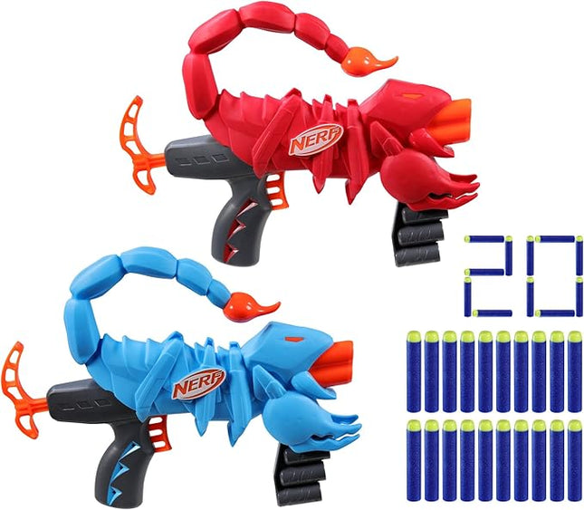 Wild Venompack, Includes 2 Easy Play Nerf Blasters, Scorpion Designs, 20 Nerf Elite Darts, Snake Toys, Ages 6+ (Amazon Exclusive)