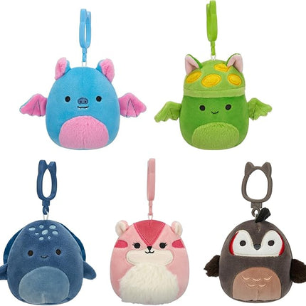 Squishmallows Original Clip 5-Pack – Boyle Fruit Bat, Dianalee Chipmunk, Theodore Roadrunner, Earling Mushroom Bat, Truman Turtle
