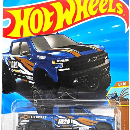 Hot Wheels '19 Chevy Silverado Trail Boss LT [Blue], HW Dirt 8/10, 152/250, 1:64 Scale Diecast Car