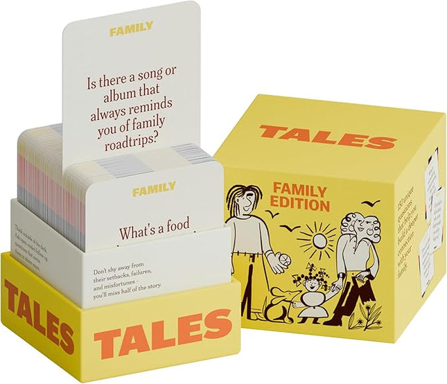TALES 150 Conversation Cards, Family Edition, for Families, Adults, Teens, and Kids, Family Dinners, Game Nights, and Gatherings, Prompts for Meaningful Connections