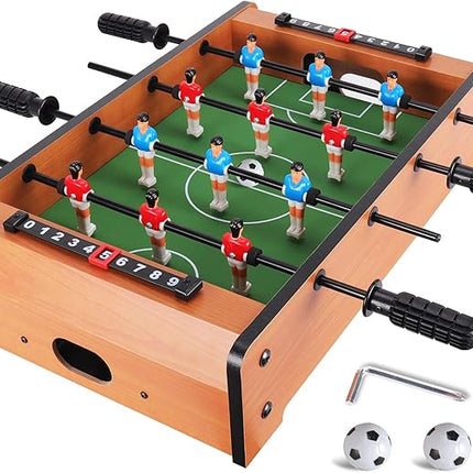 WIN.MAX Mini Foosball Table (Upgrade) 20-Inch Foosball Table Adult Size Top Football/Soccer Game Table for Kids Easy to Store