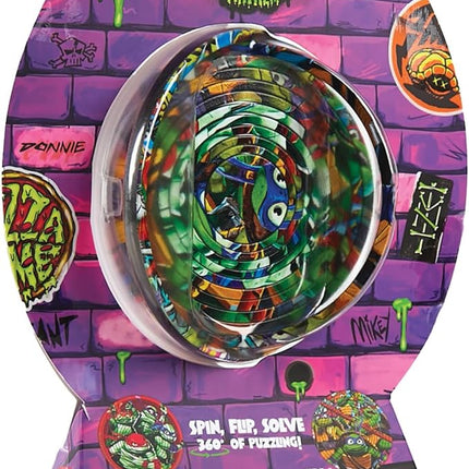 Spin Flip Puzzle: TMNT Turtle Power, 12 Rings, 3D Puzzle, Challenging, Fun, Interactive Brain Teaser for Kids and Adults, Stimulates Creativity
