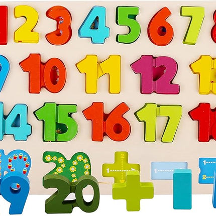 Wooden Puzzles for Toddlers, Kesletney Wooden Alphabet Number Shape Learning Puzzles for Kids, 3 in 1 Montessori Preschool Educational Toys for Boys Girls Ages 3 4 5 Years Old