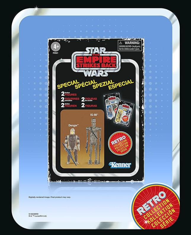 STAR WARS Retro Collection Special Bounty Hunters 2-Pack Dengar & IG-88 Toys 3.75-Inch-Scale The Empire Strikes Back Figures (Amazon Exclusive)