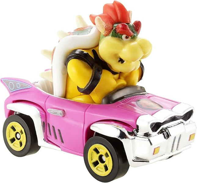 Hot Wheels GBG31 Mario Kart 1:64 Die-Cast Bowser with Badwagon Vehicle,Multicolour