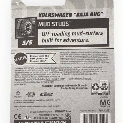 Hot Wheels 2022 - VOLKSWAGENs Baja Bug - Light Green - MUD Studs 5/5