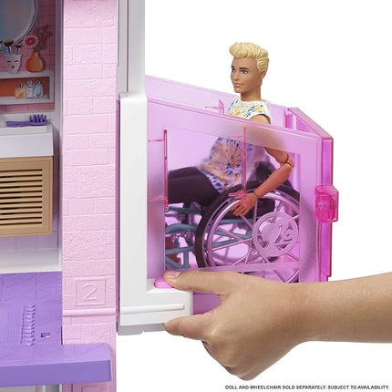 Barbie DreamHouse Dollhouse with 75+ Accessories and Wheelchair Accessible Elevator, 10 Play Areas, 3 Custom Light Settings & Music (Amazon Exclusive)