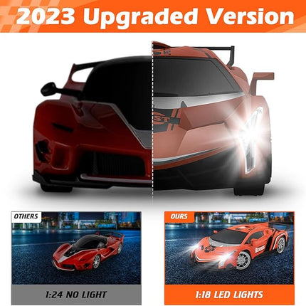 Growsland Remote Control Car RC Cars Xmas Gifts Toys for Kids 1/18 Electric Sport Racing Hobby Rc Crawler Toy Car Boys Girls Adults Included Rechargable Batteries (Orange)